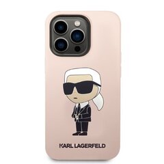 Karl Lagerfeld KLHMP14LSNIKBCP iPhone 14 Pro 6,1" hardcase różowy|pink Silicone Ikonik Magsafe цена и информация | Чехлы для телефонов | hansapost.ee