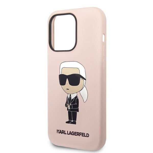 Karl Lagerfeld KLHMP14LSNIKBCP iPhone 14 Pro 6,1" hardcase pink Silicone Ikonik Magsafe цена и информация | Telefonide kaitsekaaned ja -ümbrised | hansapost.ee