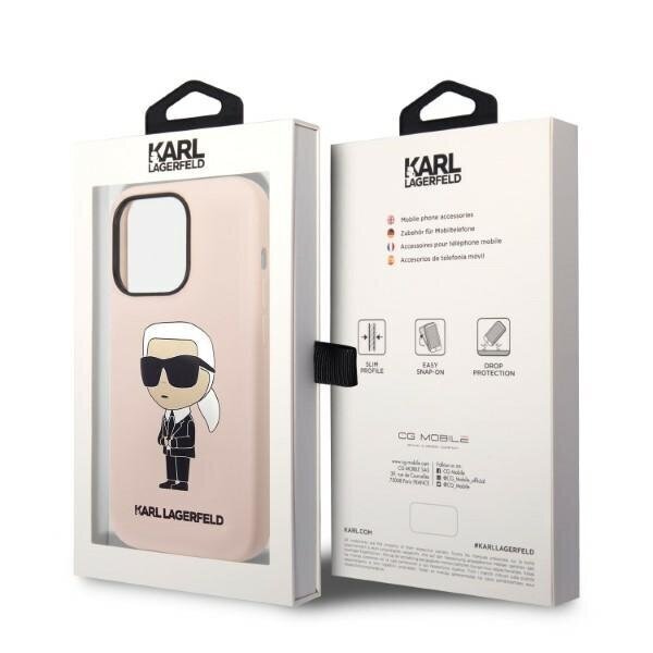 Karl Lagerfeld KLHMP14XSNIKBCP iPhone 14 Pro Max 6,7" hardcase pink Silicone Ikonik Magsafe hind ja info | Telefonide kaitsekaaned ja -ümbrised | hansapost.ee