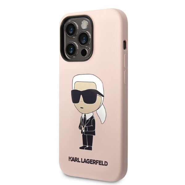 Karl Lagerfeld KLHMP14XSNIKBCP iPhone 14 Pro Max 6,7" hardcase pink Silicone Ikonik Magsafe hind ja info | Telefonide kaitsekaaned ja -ümbrised | hansapost.ee
