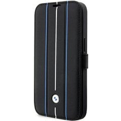 Etui BMW BMBKP14L22RVSK iPhone 14 Pro 6,1" czarny|black bookcase Leather Stamp Blue Lines цена и информация | Чехлы для телефонов | hansapost.ee