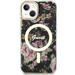 Guess GUHMP14SHCFWSK iPhone 14 6.1" czarny|black hardcase Flower MagSafe цена и информация | Чехлы для телефонов | hansapost.ee