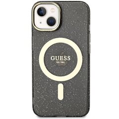 Guess GUHMP14SHCMCGK iPhone 14 6.1" czarny|black hardcase Glitter Gold MagSafe цена и информация | Чехлы для телефонов | hansapost.ee