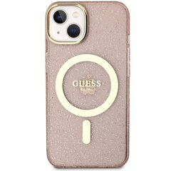 Guess GUHMP14SHCMCGP iPhone 14 6.1" różowy|pink hardcase Glitter Gold MagSafe цена и информация | Чехлы для телефонов | hansapost.ee