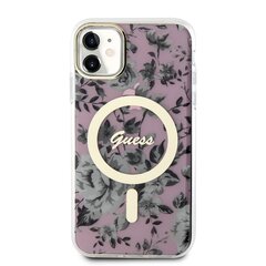 Guess PC|TPU Flowers IML MagSafe Compatible Case for iPhone 11 Kaki цена и информация | Чехлы для телефонов | hansapost.ee