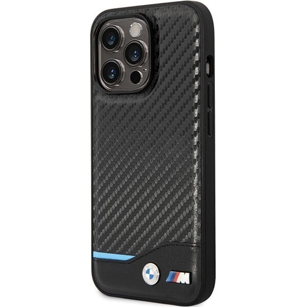 Etui BMW BMHCP13X22NBCK iPhone 13 Pro Max 6.7" black hardcase Leather Carbon цена и информация | Telefonide kaitsekaaned ja -ümbrised | hansapost.ee