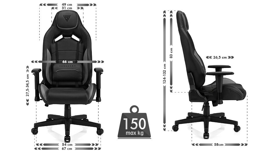 Mänguritool Sense7 Vanguard, must/hall hind ja info | Kontoritoolid | hansapost.ee