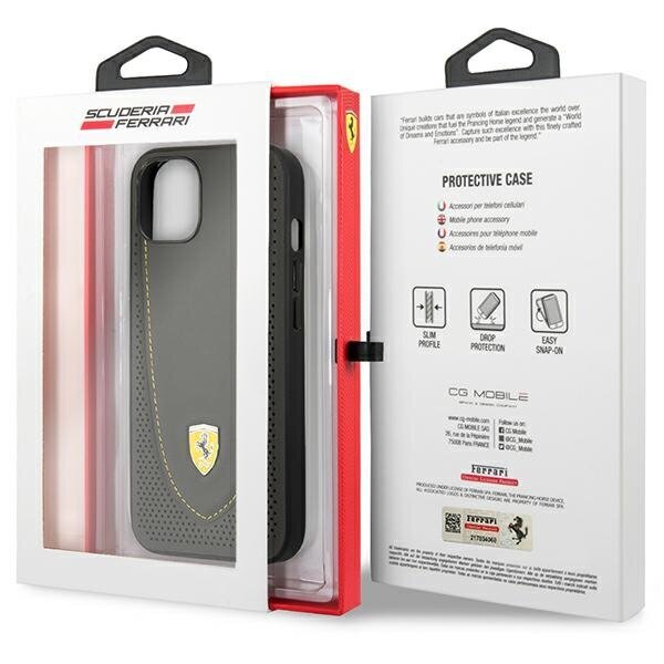 Ferrari FEHCP13MRGOG iPhone 13 6.1" black hardcase Leather Curved Line hind ja info | Telefonide kaitsekaaned ja -ümbrised | hansapost.ee