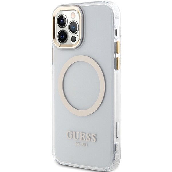 Guess GUHMP12MHTRMD iPhone 12|12 Pro 6.1" gold hardcase Metal Outline Magsafe цена и информация | Telefonide kaitsekaaned ja -ümbrised | hansapost.ee