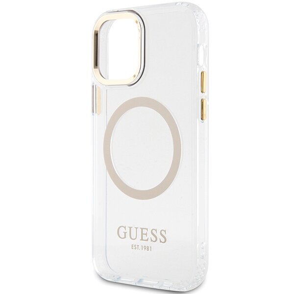 Guess GUHMP12MHTRMD iPhone 12|12 Pro 6.1" gold hardcase Metal Outline Magsafe цена и информация | Telefonide kaitsekaaned ja -ümbrised | hansapost.ee