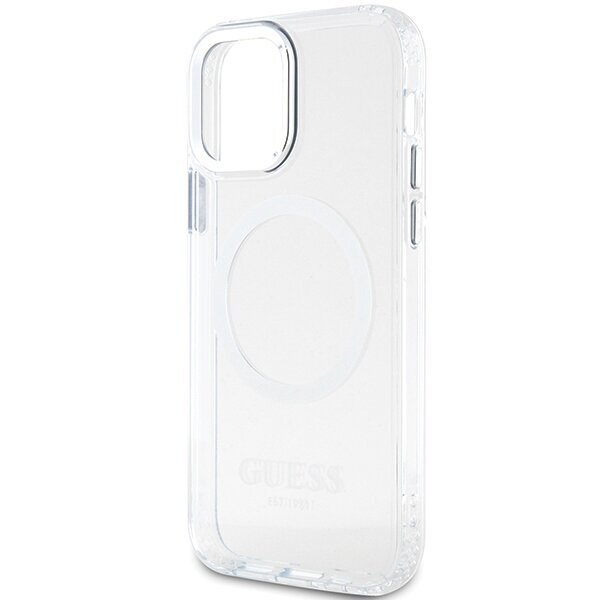 Guess GUHMP12MHTRMS iPhone 12|12 Pro 6.1" silver hard case Metal Outline Magsafe цена и информация | Telefonide kaitsekaaned ja -ümbrised | hansapost.ee