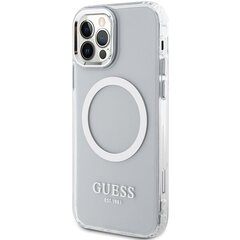 Guess GUHMP12MHTRMS iPhone 12|12 Pro 6.1" srebrny|silver hard case Metal Outline Magsafe цена и информация | Чехлы для телефонов | hansapost.ee