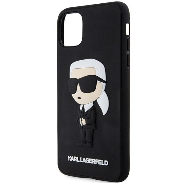 Karl Lagerfeld KLHCN613DRKINK iPhone 11 | XR 6.1" black hardcase Rubber Ikonik 3D hind ja info | Telefonide kaitsekaaned ja -ümbrised | hansapost.ee