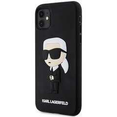 Karl Lagerfeld KLHCN613DRKINK iPhone 11 | XR 6.1" black hardcase Rubber Ikonik 3D hind ja info | Telefonide kaitsekaaned ja -ümbrised | hansapost.ee