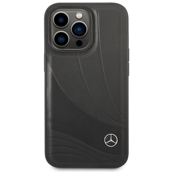 Mercedes MEHCP14X8ROLK iPhone 14 Pro Max 6,7" black hardcase Leather Wave Patern hind ja info | Telefonide kaitsekaaned ja -ümbrised | hansapost.ee