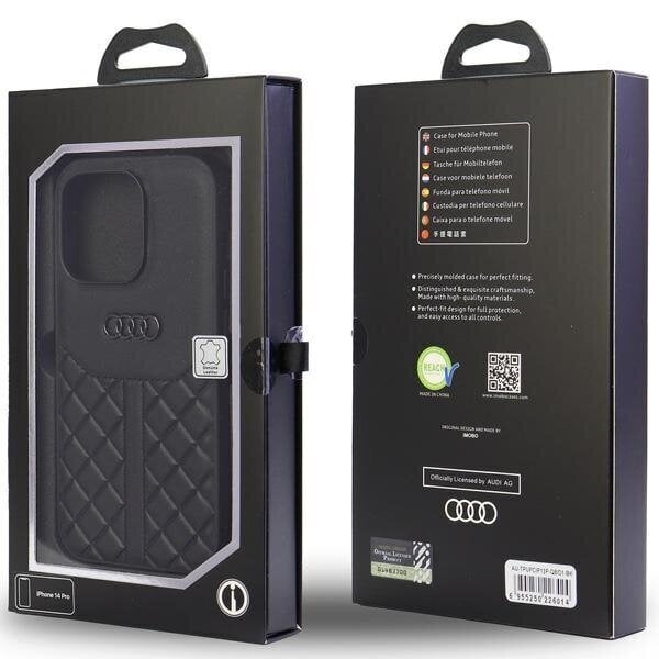 Audi Genuine Leather iPhone 13 Pro | 13 6.1" black hardcase AU-TPUPCIP13P-Q8|D1-BK hind ja info | Telefonide kaitsekaaned ja -ümbrised | hansapost.ee