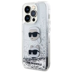 Karl Lagerfeld KLHCP14LLDHKCNS iPhone 14 Pro 6.1" srebrny|silver hardcase Liquid Glitter Karl & Choupette Heads цена и информация | Чехлы для телефонов | hansapost.ee