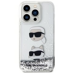 Karl Lagerfeld KLHCP14LLDHKCNS iPhone 14 Pro 6.1" srebrny|silver hardcase Liquid Glitter Karl & Choupette Heads цена и информация | Чехлы для телефонов | hansapost.ee