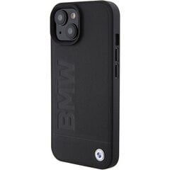 BMW BMHCP15SSLLBK iPhone 15 6.1" czarny|black Leather Hot Stamp цена и информация | Чехлы для телефонов | hansapost.ee