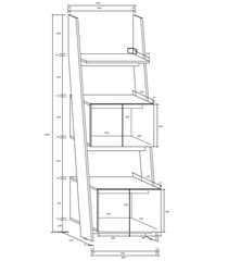 Полка Rack 60-2D, дуб / белая; цена и информация | полка | hansapost.ee