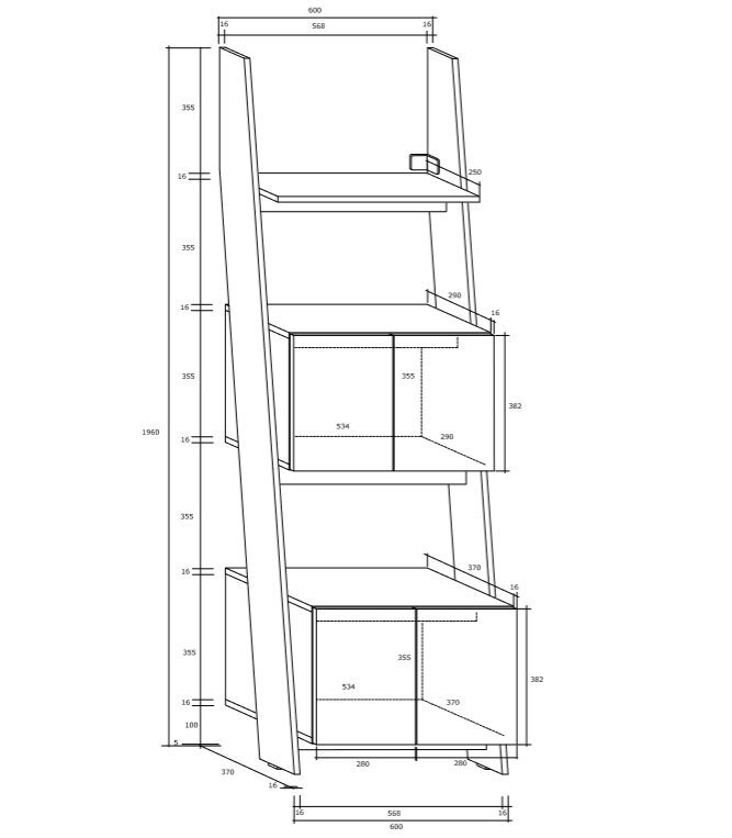 Põrandariiul Rack 60-2D, valge/pruun цена и информация | Riiulid | hansapost.ee