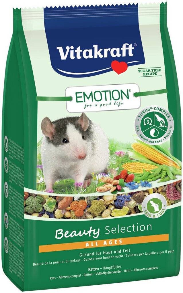 Sööt rottidele Vitakraft Emotion Beauty, 600 g hind ja info | Toit väikeloomadele | hansapost.ee