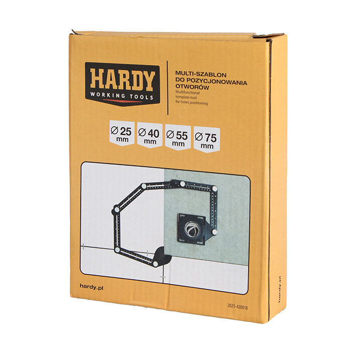 Multifunktsionaalne šabloon aukude leidmiseks, d-25-75mm Hardy цена и информация | Käsitööriistad | hansapost.ee