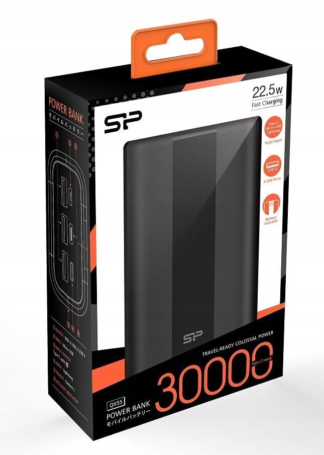 Silicon Power QX55 30000mAh, black цена и информация | Akupangad | hansapost.ee