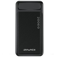 AWEI PowerBank P6K 20000mAh czarny|black 2xUSB|PD|Micro-USB цена и информация | Зарядные устройства Power bank | hansapost.ee