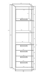 Riiul Meblocross Maximus W1D4S, tamm/valge hind ja info | Riiulid | hansapost.ee