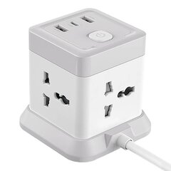 XO nutipistik WL20 Power Strip, 4x AC Sockets, 1x USB-C, 2x USB-A, 2500W, valge hind ja info | XO Arvutite lisatarvikud | hansapost.ee