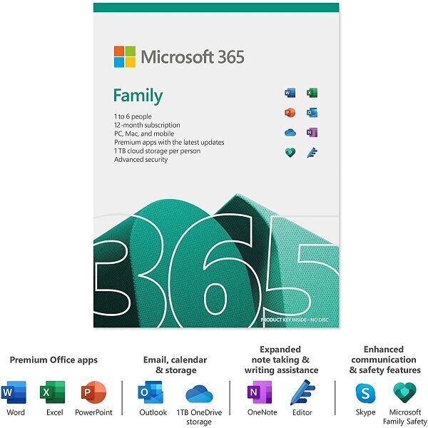 Microsoft Office 365 Family (6 users) EU hind ja info | Operatsioonisüsteemid | hansapost.ee