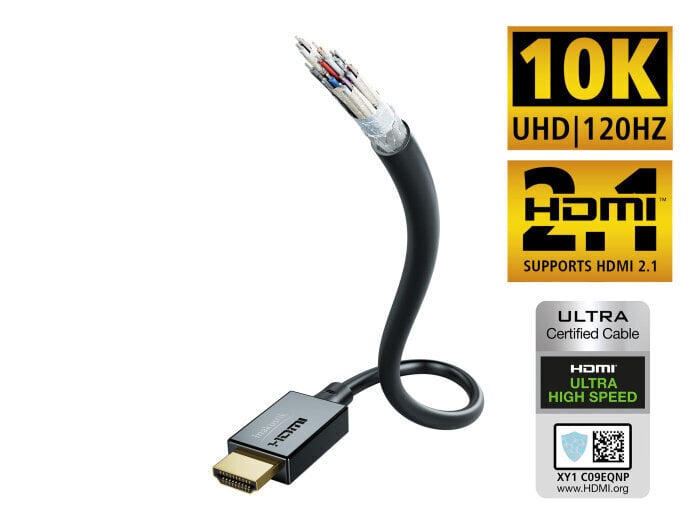 Kaabel Inakustik Ultra High Speed HDMI 2.1 with Ethernet, 1.0 m цена и информация | Juhtmed ja kaablid | hansapost.ee