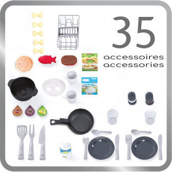 Smoby Studio Kitchen Tech + 35 Accessories цена и информация | Mänguasjad tüdrukutele | hansapost.ee