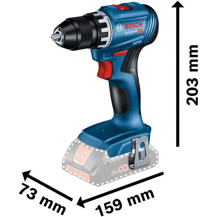 Akutrell GSR 18V-45 18V (2x2,0Ah) 06019K3202 BOSCH hind ja info | Akutrellid, puurid ja kruvikeerajad | hansapost.ee