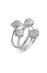 Тройное стальное кольцо на удачу Guess Fine Heart JUBR01428JWRH цена и информация | Кольцо | hansapost.ee
