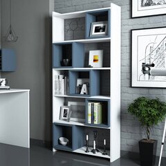 Eraldiseisev riiul Kalune Design Box II, valge/sinine hind ja info | Riiulid | hansapost.ee