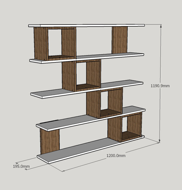 Riiul Kalune Design Wind, valge/tumepruun цена и информация | Riiulid | hansapost.ee