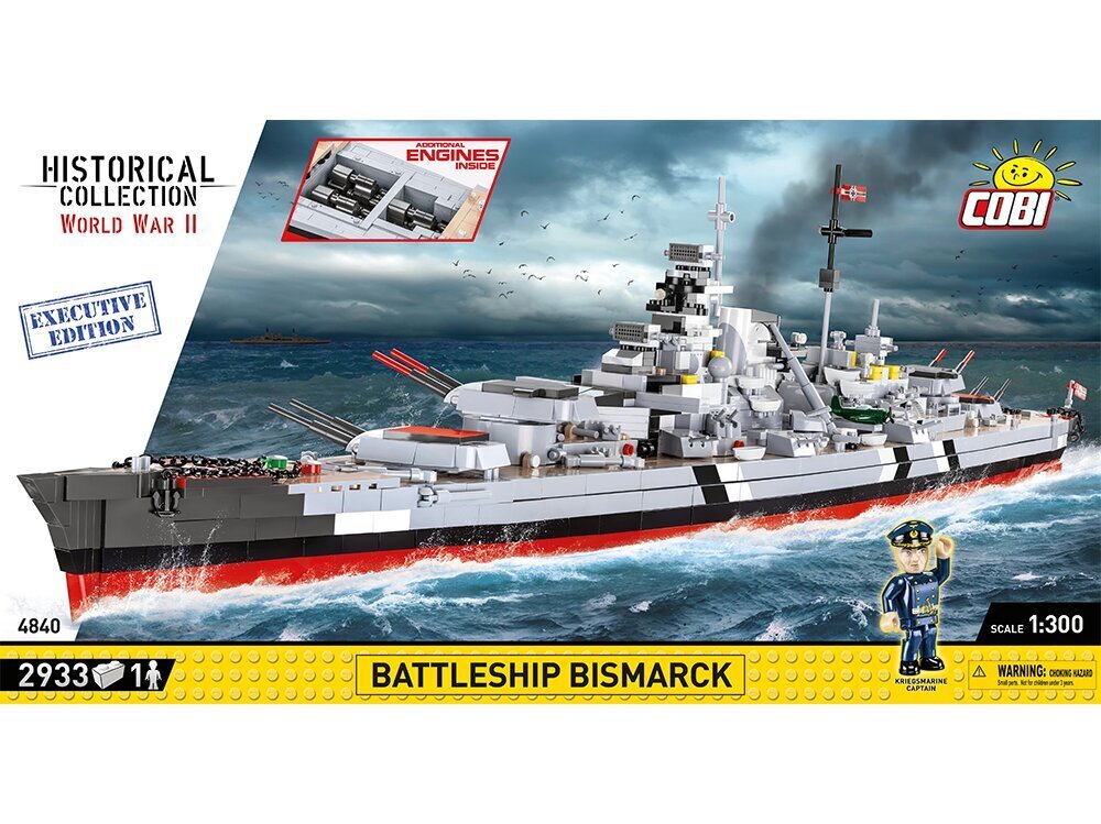 COBI - Plastkonstruktorid Battleship Bismarck - Executive Edition, 1/300, 4840 цена и информация | Klotsid ja konstruktorid | hansapost.ee