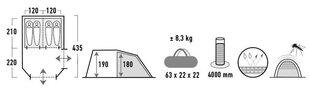Палатка Ancona 4.0, зеленый/серый, ТМ High Peak цена и информация | Палатки | hansapost.ee