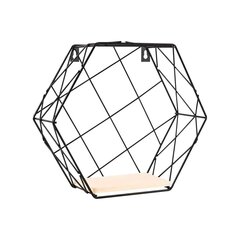 Seinariiul Spaceo Hexagon, must/beež цена и информация | Полки | hansapost.ee
