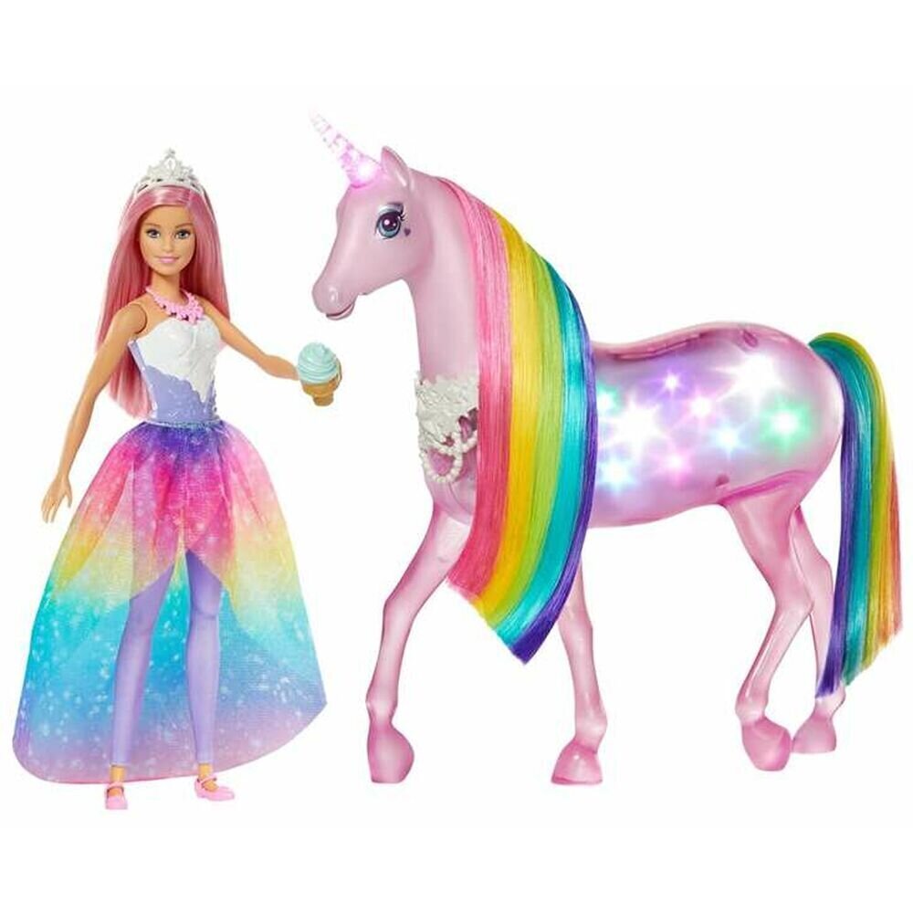 Barbie Dreamtopia Magic Touch Единорог и кукла (FXT26) цена | hansapost.ee