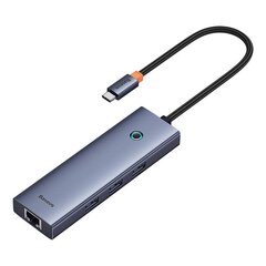 6in1 Hub Baseus  UltraJoy USB-C do HDMI4K@30Hz1+3xUSB 3.0+PD+RJ45 (space grey) цена и информация | Адаптеры и USB-hub | hansapost.ee