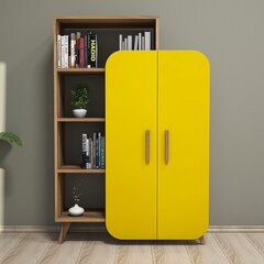 Eraldiseisev riiul Kalune Design 845, 132 cm, pruun/kollane hind ja info | Riiulid | hansapost.ee