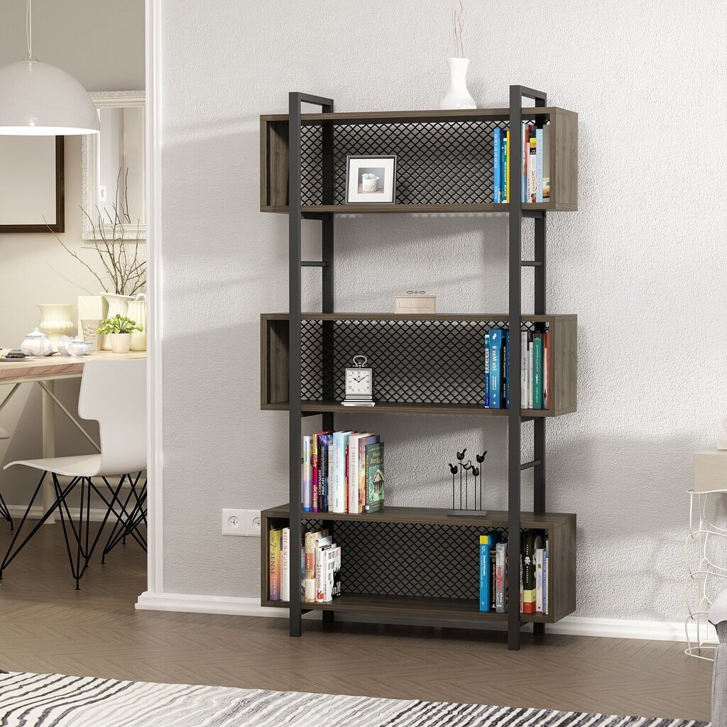 Eraldiseisev riiul Kalune Design Bookshelf 382, tumepruun/must hind ja info | Riiulid | hansapost.ee