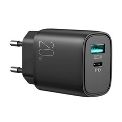 Сетевая зарядка Joyroom L-QP2011 USB/Type-C PD+QC3.0 20Вт, черная цена и информация | Зарядные устройства для телефонов | hansapost.ee