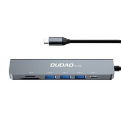 Adapter 6in1 Dudao A15S USB-C to 3x USB, 1x USB-C, SD | TF (gray) hind ja info | USB adapterid ja jagajad | hansapost.ee