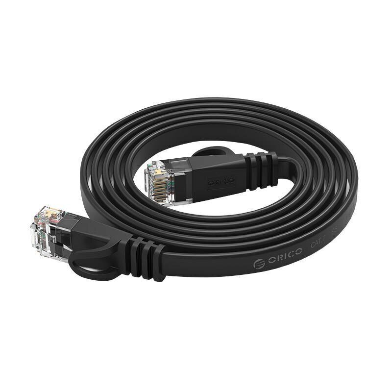 Orico RJ45 Cat.6 Flat Ethernet Network Cable 1m (Black) hind ja info | Juhtmed ja kaablid | hansapost.ee