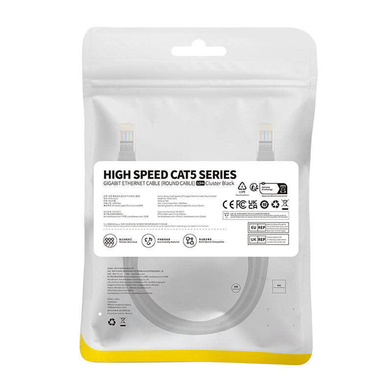 Baseus, Cat.5 RJ45, 1.5 m hind ja info | Juhtmed ja kaablid | hansapost.ee