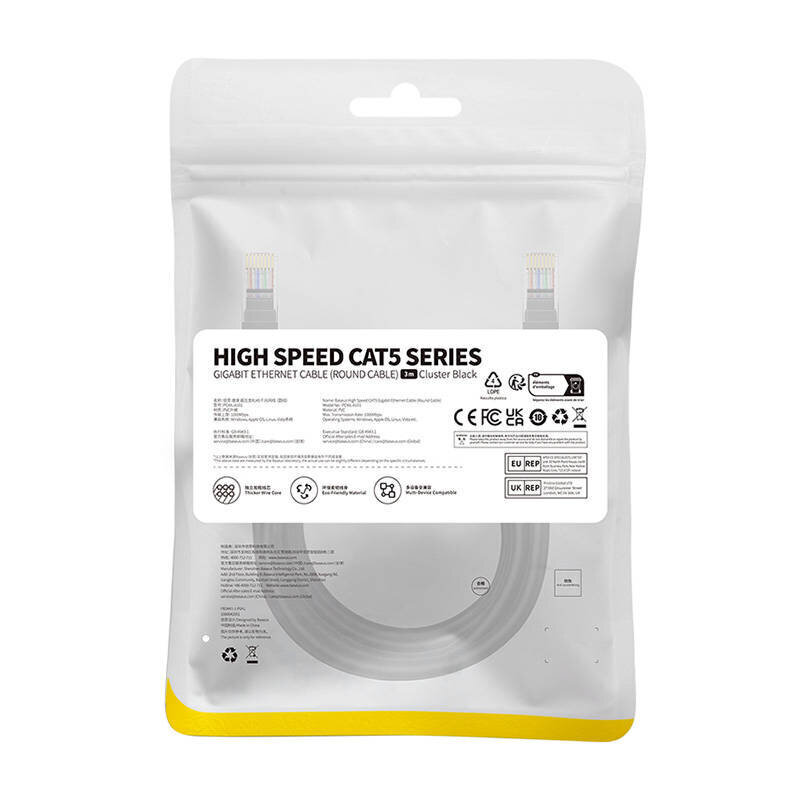 Baseus, Cat.5 RJ45, 3 m hind ja info | Juhtmed ja kaablid | hansapost.ee